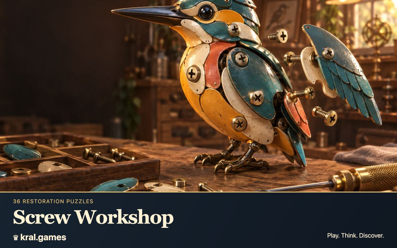 Screw Workshop — Puzzle game made with OpenAI Codex · Agent Games